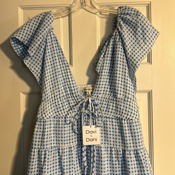 Azure Davi & Dani polka dot blue and white dress ! - Picture 3 of 9